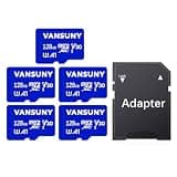 Vansuny Micro SD Card 128GB 5 Pack microSDXC Memory Cards with SD Adapter A1 App Performance V30 4K Video Recording C10 U3 Micro SD for Phone, Security Camera, Dash Cam, Action Camera