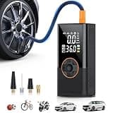 KUXISA Tire Inflator Portable Air Compressor, 150 PSI Air Compressor with Digital Pressure Gauge, 3X Faster Portable Air Pump for Car, Motorcycle, Bicycle, Ball and More(Black)