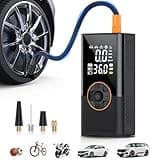 KUXISA Tire Inflator Portable Air Compressor, 150 PSI Air Compressor with Digital Pressure Gauge, 3X Faster Portable Air Pump for Car, Motorcycle, Bicycle, Ball and More(Black)