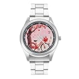 FodPand Mens Stainless Steel 3-Hand Analog Watch Easy Reader 40mm Dial
