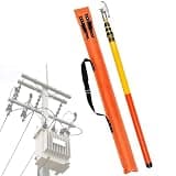 Fovnitrve Extendable Electrical Insulated Rescue Hook, Anti-Electrocution Hot Stick Fiberglass, Safety Equipment for Lineman Rescue Drill, Non-Conductive(5m/16.4ft)
