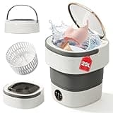 Portable Washing Machine - 20L Mini Foldable Washer with Spin Basket, 3 Cleaning Modes & Deep Cleaning for Small Clothes, Collapsible Laundry for Apartment, Home, Hotel and Travel (Gray)