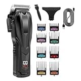 DAXXIN Hair Cutting Tool, LCD Display Rechargeable Cordless Clipper Brushless Motor Professional Hair Trimming Set
