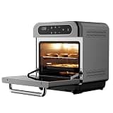 CIARRA 8-in-1 Countertop Steam Air Fryer Oven, 13QT Mini Convection Toaster Oven with Steam, Rapid Steam, Air Fry, Bake, Dehydrate, Ferment & Self-Clean, 85°F-430°F, Grey