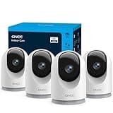 GNCC 2K Security Cameras 4pcs, Home Security Camera Indoor with 360° Motion Detection for Pets/Baby/Dog, Two-Way Audio, Night Vision, 24/7 SD Card Storage, Cloud Storage, Compatible with Alexa