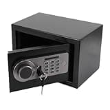 Yechiry Safe Box with Electronic Keypad, Prevent Theft Password Security Lock Box with Key, Small Hidden Safe for Cash Jewelry, Silicone Buttons for Cash Certificates Jewelry