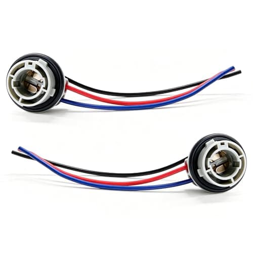 Xiqaler 2 PCS 1157 LED Bulb Socket Plug, Waterproof Plastic Car Brake Tail Light Turn Signal Socket with Wire Harness, BAY15D LED Light Base Plug Connector for Cars Trucks SUVs