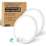 Hard-Wired Motion Sensor Ceiling Lights, 9in 20W Flush Mount Motion LED Ceiling Lights, 3000K 4000K 6000K Indoor Ceiling Light for Closet Doorway Stairway Hallway, 2 Packs, Not Battery Operated