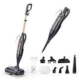 DEVOAC VM6 Scrubbing Steam Mop with Rotating Mop Pads, 10 in 1 Steam Mop, Lightweight Spin Mop & 3 Steam Modes for Hard Floor Laminate Marble Floors (Ink)