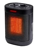 Comfort Zone Compact Electric Space Heater for Indoor Use – 1500W Fan-Forced PTC Ceramic Heater with Adjustable Thermostat, 3 Heat Settings, Tip-Over & Overheat Protection, ETL Listed – Black