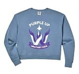 Womens Purple Up for Military Kids Comfort Colors Crop Sweatshirt