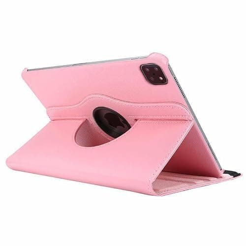 Generic case Compatible with 5 th Generation iPad 9.7 2017 (Color: Pink) Leather Rotate Flip Hard Back Case