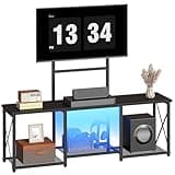 HOOBRO LED TV Stand with Mount, Entertainment Center with Open Shelves for 50 Inch TV, TV Console Table for Living Room, Bedroom, Black BB126DDS01
