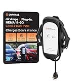 32 Amp Plug-in Dual EV Charger, Enphase HCS-D40, NEMA 14-50 Plug, 240v, 7.7 kW Power, 5-Year Warranty, Safety Certified, J1772 Connectors, 25ft Cables, Formerly ClipperCreek