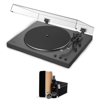 Sony PS-LX3BT Fully Automatic Two-Speed Belt Drive Turntable - DC Servo Motor, 33-1/3 & 45 RPM, Bluetooth & RCA Output, Aluminum Platter & Tonearm with Waith Premium Vinyl Record Cleaner Kit - Bundle