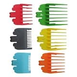 HOTIOGA 6X Clipper Guards Replacement Fit for Wxhl Super Taper/Super Taper II/Taper 2000,Multi-Colored Combs Clipper Guides Replacement - 1/16" to 1/2"