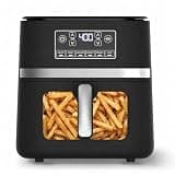 5.5 Qt Digital Air Fryer, 7-in-1 Small Airfryer With LED Screen, Black- Dimesnions (L X W X H): 13.3 X 10.23 X 11.02 Inches, Lightweight, Compact Design With Nonstick, Dishwasher-safe