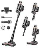 Cordless Vacuum Cleaner, 600W 55KPA 60Mins Vacuum Cleaners for Home,Anti-tangle Wireless Vacumm,Rechargeable Vacuum With Green Light,Powerful Stick Vacuum for Carpet/Hardwood Floors,Pet Hair,Black
