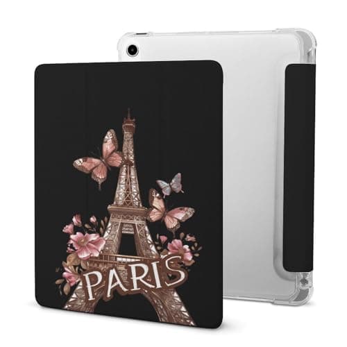 Vintage Paris Eiffel Tower Tablet Case Silicone Stand Folio Cover Slim Protective Cover with Pen Holder Compatible with Ipad IPAD 2020 AIR 4 (10.9in)