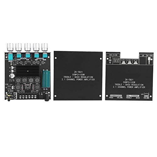 Haofy Power Amplifier Board, 5.0 TPA3116D2 Chip 2.1 Channel with AUX Input and Subwoofer Output, for 20100W 48 Speakers