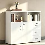YCZYCZ Lateral File Cabinet with Lock, Metal Office Storage Cabinet, 2 Drawer Lateral File Cabinets for Home Office, A4 Letter Size, Heavy Duty Steel Filing Cabinet for Documents Storage