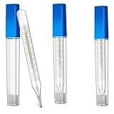Artibetter Glass Oral Temperature for Adults - Dual Scale ℃ & ℉ Underarm Accurate Temperature Measurement with Case for Family Kids Baby Elderly Clinic Home(3PCS)