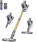 Cordless Vacuum Cleaner, 6 in 1 Lightweight Stick Vacuum with Rechargeable Battery, Handheld Conversion, LED Headlights & 180° Swivel Brush, for Hardwood Floor Carpet Pet Hair Stairs Car(G-Purple)