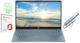 HP 15.6" Business Laptop with 1-Year Microsoft Office 365 with Copliot AI, 16GB RAM 128GB SSD, Quad-Cores Intel Processor, Windows 11, PLUSERA Earphones & 8-in-1 Hub Included, Moonlight Blue