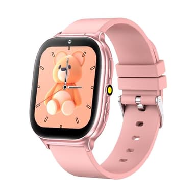 Kids Smart Watch for Girls Boys Age 5-12, 10 Alarms and Vibration Reminder, App Location Check, 20 Puzzle Games HD Touch Screen Watch with Camera, Music Player, Pedometer, Flashlight, Gift(Pink)