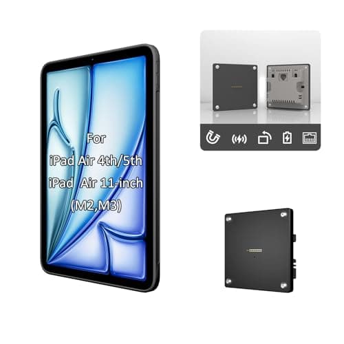 Zilvex Magnetic PoE Wall Mount for iPad Air 4/5 & iPad Air 11-inch (M2/M3 Chip), 10.9"/11" in-Wall Flush Charging Dock with PoE Splitter, Stable Wired Power, Matte Black