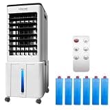 Lifecreek Portable Air Conditioner, 3-in-1 Evaporative Air Cooler with 3.2 Gal Water Tank, Windowless Portable AC Fan with 6 Ice Packs, Remote, 12H Timer, 3 Speeds, 4 Modes for Room Bedroom Office