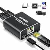 Ethernet Splitter 1 to 2, ALYYDBG 1000Mbps RJ45 Splitter with USB Power Cable, Gigabit LAN Splitter Using Cat5/5e/6/7/8 Cable for Computers Laptop, PC, TV, PS5, Xbox
