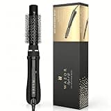 Powerful Hot Air Brush Hair Dryer – 1000W Ionic Ceramic Titanium Styler, Anti-Frizz Barrel & 3D Nylon Pins, Safe for Curly & Damaged Hair, 2 Heat/2 Speed for Fast Volumizing + Smoothing