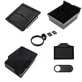 TOKREAL 6PCS Interior Accessories for 2021 2022 Tesla Model 3/Y Charger Lock for J1772 Adapter Armrest Hidden Cubby Drawer Storage Box with Holder Credit Card Case Camera Blocked(Flocked)