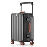 ROPLUS Aluminium Frame Carry on Luggage with Smooth Jelly Wheels, Hardside Zipperless Rolling Suitcase with TSA Lock (Grey, 21-Inch)