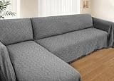 HOMERILLA Sectional Couch Covers 2 Pieces L Shaped Sofa Cover for Sectional Couch L Shape Washable Blanket Furniture Protector for Pets Dogs (Dark Grey, X-Large)