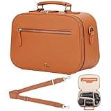 Divvia Camera Sling Bag, Waterproof PU Leather Crossbody Camere Bag for Photographers, Small Shockproof Case with Removable Dividers for DSLR/SLR/Mirrorless, 4L Brown