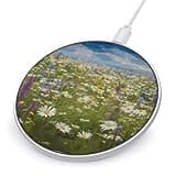Spring Meadow Flowers Wireless Charger Magnetic Phone Induction Charger 10w Fast Wireless Charging Station Compatible with iPhone 17 16 15 14 13 12 Pro Max Samsung Galaxy S25 S24 S23