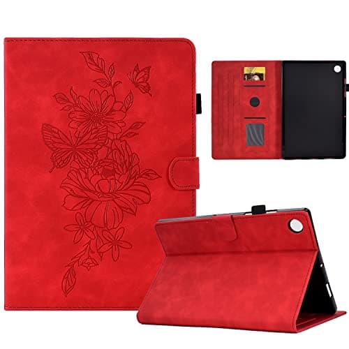Tablet Protective Case Cover Premium Leather Case For Samsung Galaxy Tab A9 Plus Case 11inch Case, Slim Folding Stand Folio Cover Protective Cover with Card Slot/Auto Sleep Wake(Vermelho)