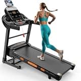 4.75HP Folding Treadmill 300-400lb Capacity with 15% Auto Incline, 64+3+3+1 Smart Program, 10MPH Fast Speed, APP Control, Walking Running Home Treadmill