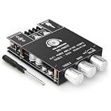 100W+100W Amplifier Board with Treble and Bass Control, DC 9-24V, BT and AUX Inputs, 2.0 Channel Stereo AMP Board for DIY Wireless Speakers, Password Free