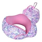 SKYTRAX® Certified Kids Safe Memory Foam Travel Neck Pillows for Kids and Toddlers, Cute Cartoon Design, Car Seat & Airplane Head Neck Support, Adjustable Snap Buttons, Washable Soft Cover (Unicorn)