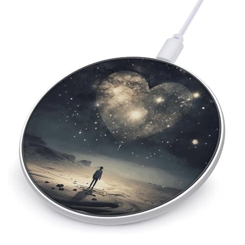 Star Heart Shape Wireless Charger Portable Fast Charging Pad Lightweight Wireless Charging Pad 10W Slim Charging Station for Phone Charger Mat for Travel Home Office Desk