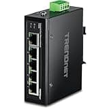 TRENDnet 5-Port Industrial Fast Ethernet DIN-Rail Switch, TI-E50, 5 x Fast Ethernet Ports, IP50 Rated, Extreme Temperature Operating Range, 1Gbps Switching Capacity, Lifetime Protection