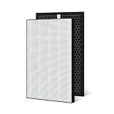 Air Purifier Particulate And Carbon Filter Set, Compatible For Sharp, FZ-C100HFE FZ-C100DFE KC-850 KC-C100E Replacement Elements Pack