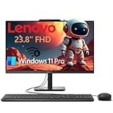 Lenovo V100 23.8 Inch FHD All-in-One Desktop Computer, Intel N100 Processor, 8GB DDR4 RAM, 512GB PCIe SSD, Wi-Fi 6 Bluetooth, Anti-Glare IPS Display, Windows 11 Home, Everyday Use