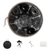 22 Inch 432Hz D Minor Handpan Drum, 10 Sounds Mandala Tongue Drum Percussion Instrument With Travel Bag, Steel Hand Pan For Sound Healing, Percussion Instruments For Adults(A)