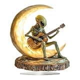 Tanxier Alien Garden Statue,Boho Decor Alien Figure Desk Decoration,Moon Guitarist Acrylic Coffee Table Sculptures