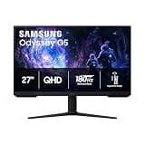 Samsung 27" Odyssey G5 (G51F) Gaming Monitor - QHD (1440P), 180Hz, 1ms, AMD FreeSync, HDR10, Height Adjustable Stand, Black Equalizer, Virtual Aim Point, Auto Source Switch+, LS27FG512ENXZA