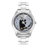 FodPand Analog Men Stainless Steel Band Watch Big Face Silver Wristwatch